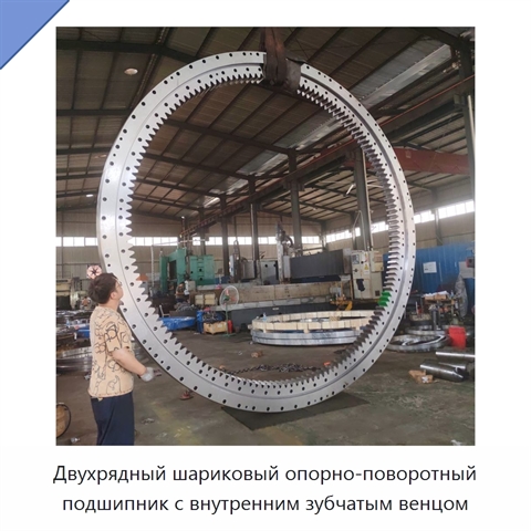 Двухрядный шариковый опорно-поворотный подшипник с внутренним зубчатым венцом