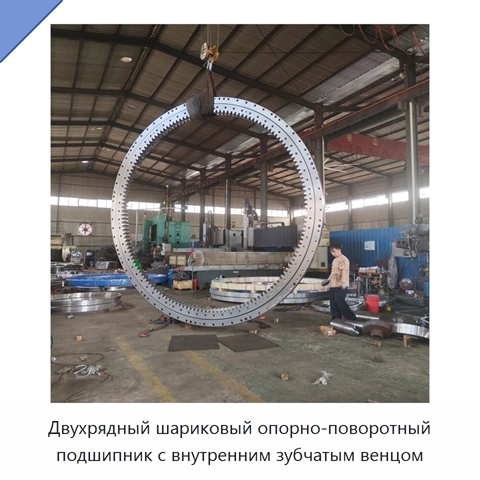 Двухрядный шариковый опорно-поворотный подшипник с внутренним зубчатым венцом
