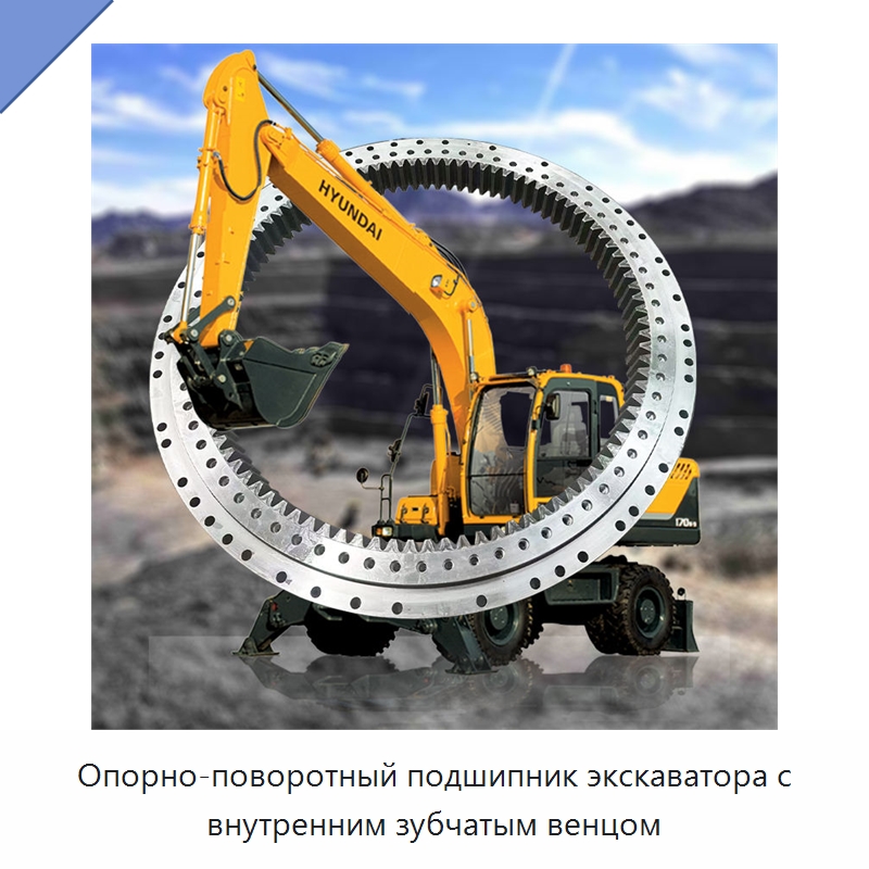 Опорно-поворотный подшипник экскаватора с внутренним зубчатым венцом — Опорно-поворотные подшипники