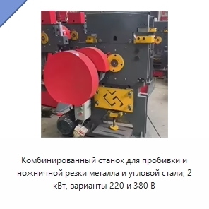 Комбинированный станок для пробивки и ножничной резки металла и угловой стали, 2 кВт, варианты 220 и 380 В