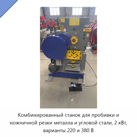 Комбинированный станок для пробивки и ножничной резки металла и угловой стали, 2 кВт, варианты 220 и 380 В