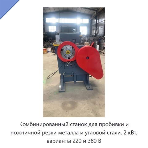 Комбинированный станок для пробивки и ножничной резки металла и угловой стали, 2 кВт, варианты 220 и 380 В