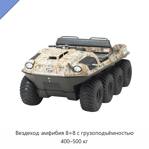 Вездеход-амфибия 8×8 с грузоподъёмностью 400–500 кг