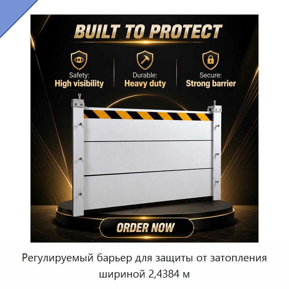 Регулируемый барьер для защиты от затопления шириной 2,4384 м — Средства безопасности на воде