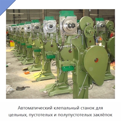 Автоматический клепальный станок для цельных, пустотелых и полупустотелых заклёпок