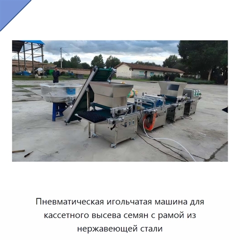 Пневматическая игольчатая машина для кассетного высева семян с рамой из нержавеющей стали