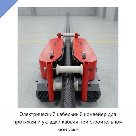 Электрический кабельный конвейер для протяжки и укладки кабеля при строительном монтаже