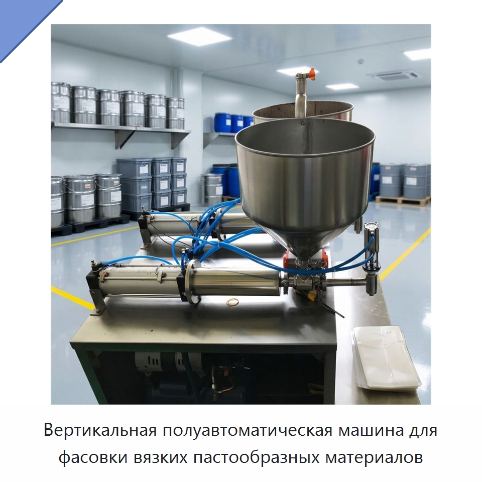 Вертикальная полуавтоматическая машина для фасовки вязких пастообразных материалов — Фасовочные машины