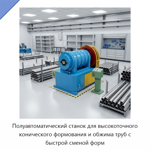 Полуавтоматический станок для высокоточного конического формования и обжима труб с быстрой сменой форм