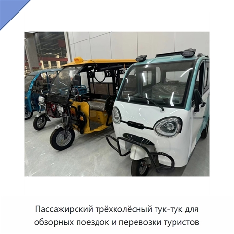 Пассажирский трёхколёсный тук-тук для обзорных поездок и перевозки туристов