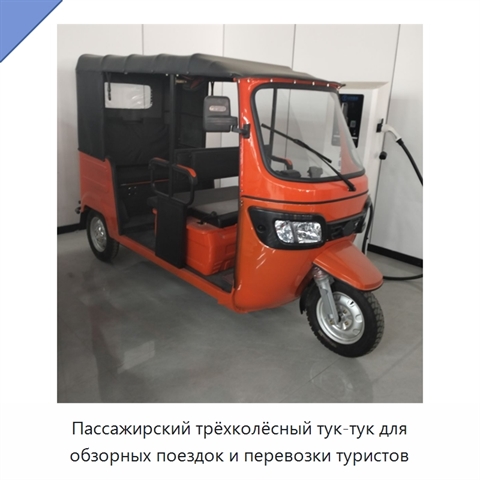 Пассажирский трёхколёсный тук-тук для обзорных поездок и перевозки туристов