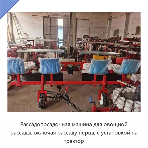 Рассадопосадочная машина для овощной рассады, включая рассаду перца, с установкой на трактор