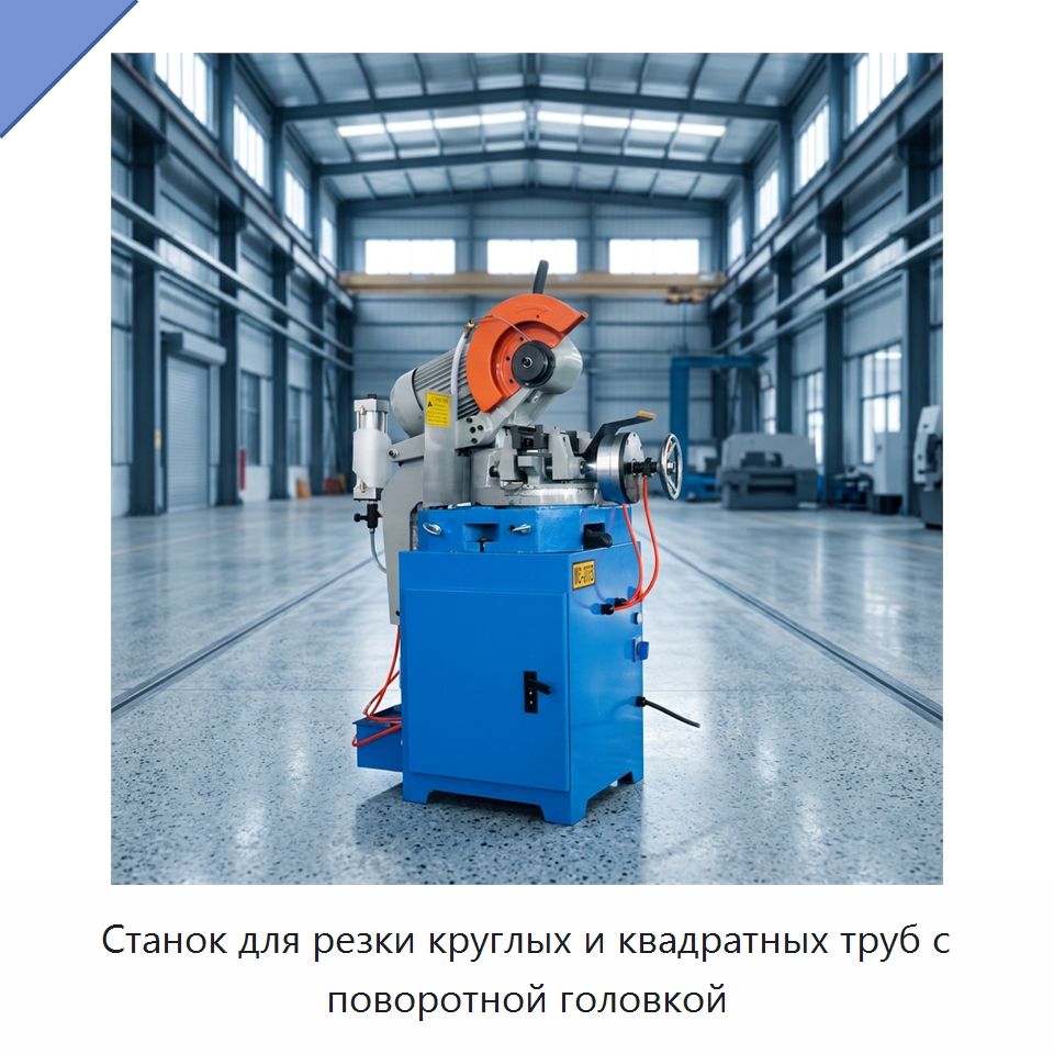 Станок для резки круглых и квадратных труб с поворотной головкой — Станки для обработки труб