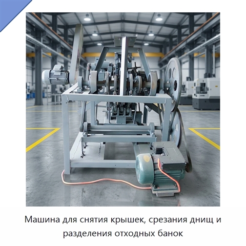 Машина для снятия крышек, срезания днищ и разделения отходных банок