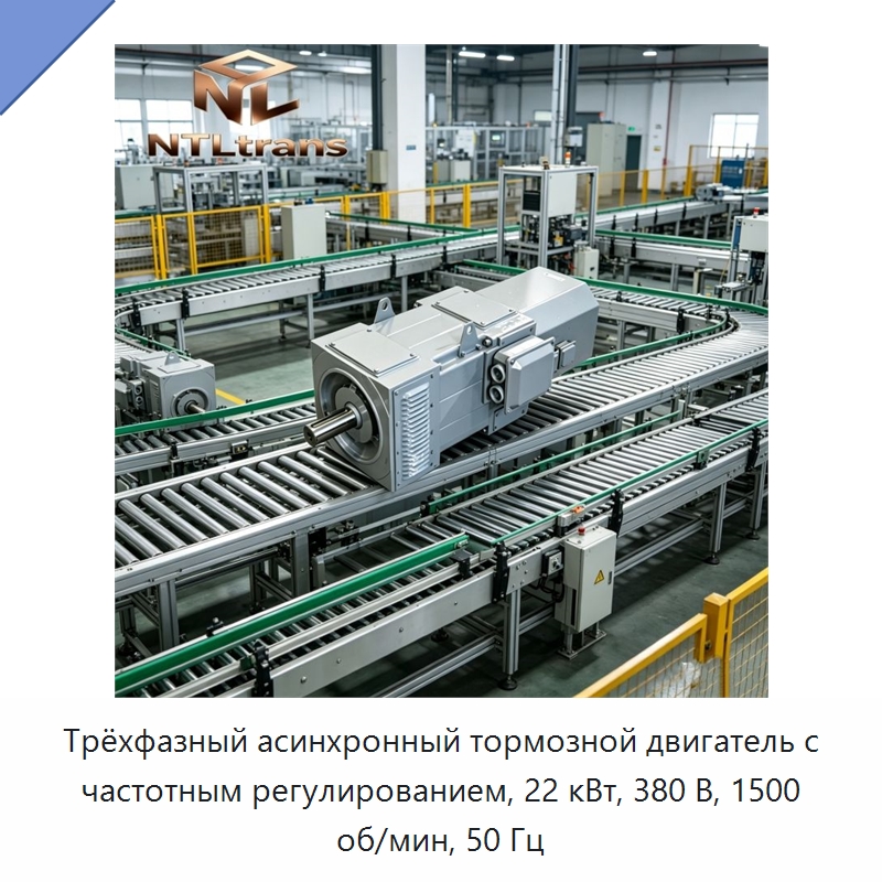 Трёхфазный асинхронный тормозной двигатель с частотным регулированием, 22 кВт, 380 В, 1500 об/мин, 50 Гц — Электродвигатели переменного тока