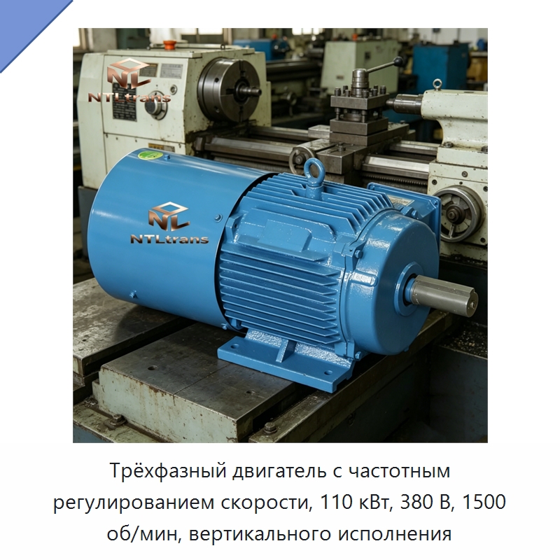 Трёхфазный двигатель с частотным регулированием скорости, 110 кВт, 380 В, 1500 об/мин, вертикального исполнения — Электродвигатели переменного тока