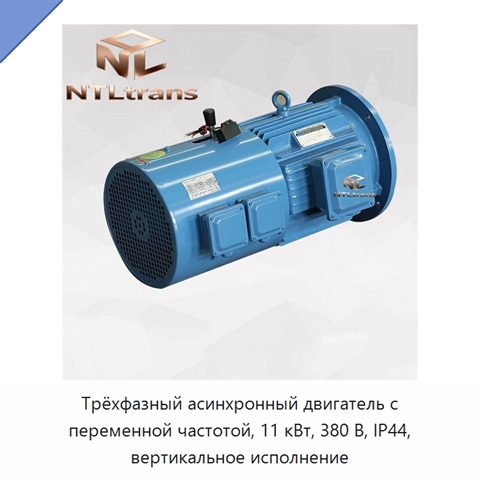 Трёхфазный асинхронный двигатель с переменной частотой, 11 кВт, 380 В, IP44, вертикальное исполнение