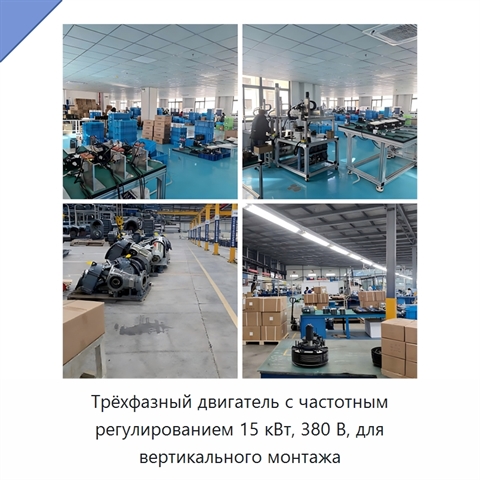 Трёхфазный двигатель с частотным регулированием 15 кВт, 380 В, для вертикального монтажа