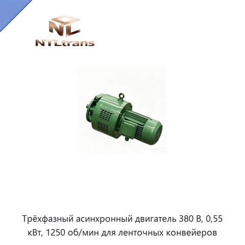 Трёхфазный асинхронный двигатель 380 В, 0,55 кВт, 1250 об/мин для ленточных конвейеров