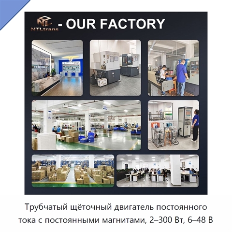 Трубчатый щёточный двигатель постоянного тока с постоянными магнитами, 2–300 Вт, 6–48 В
