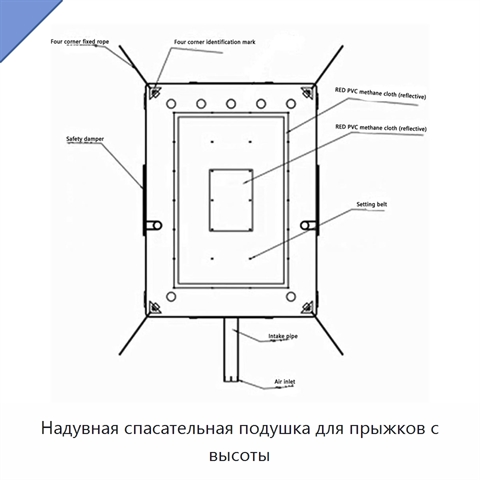 Надувная спасательная подушка для прыжков с высоты
