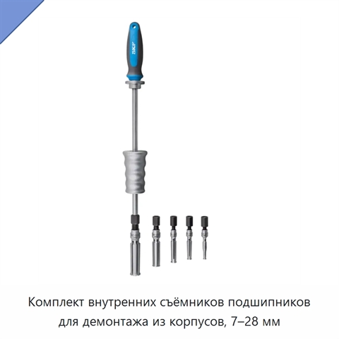 Комплект внутренних съёмников подшипников для демонтажа из корпусов, 7–28 мм