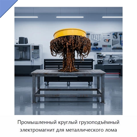 Промышленный круглый грузоподъёмный электромагнит для металлического лома