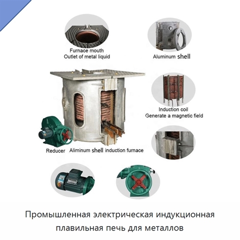 Промышленная электрическая индукционная плавильная печь для металлов