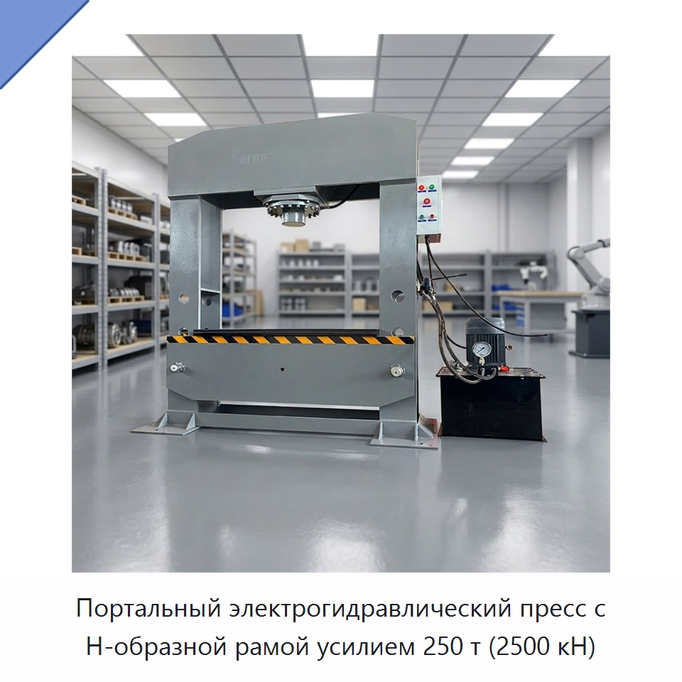 Портальный электрогидравлический пресс с H-образной рамой усилием 250 т (2500 кН) — Гидравлические прессы
