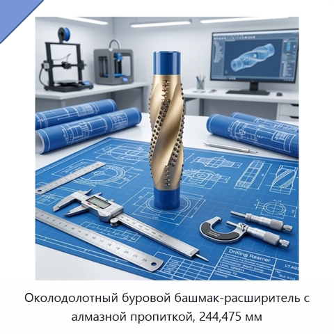 Околодолотный буровой башмак-расширитель с алмазной пропиткой, 244,475 мм