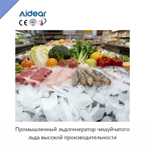 Промышленный льдогенератор чешуйчатого льда высокой производительности