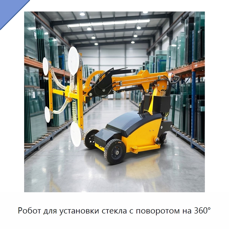 Робот для установки стекла с поворотом на 360° — Оборудование для производства стекла