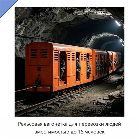 Рельсовая вагонетка для перевозки людей вместимостью до 15 человек