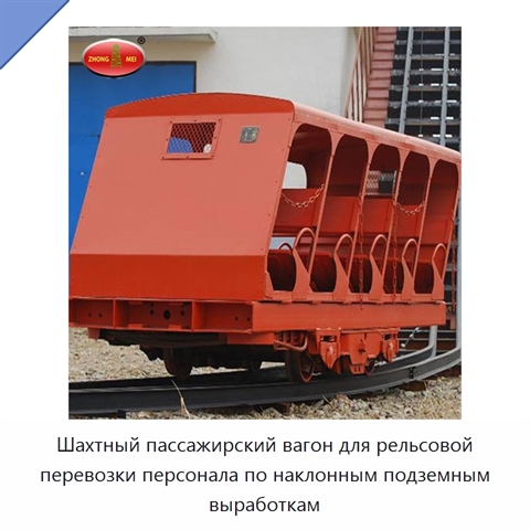 Шахтный пассажирский вагон для рельсовой перевозки персонала по наклонным подземным выработкам