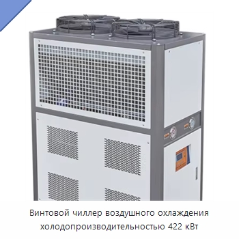 Винтовой чиллер воздушного охлаждения холодопроизводительностью 422 кВт — Теплообменники