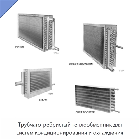 Трубчато-ребристый теплообменник для систем кондиционирования и охлаждения