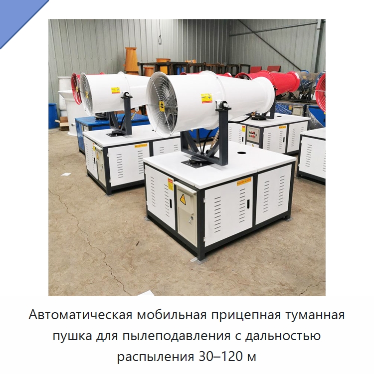 Автоматическая мобильная прицепная туманная пушка для пылеподавления с дальностью распыления 30–120 м — Сельскохозяйственные опрыскиватели