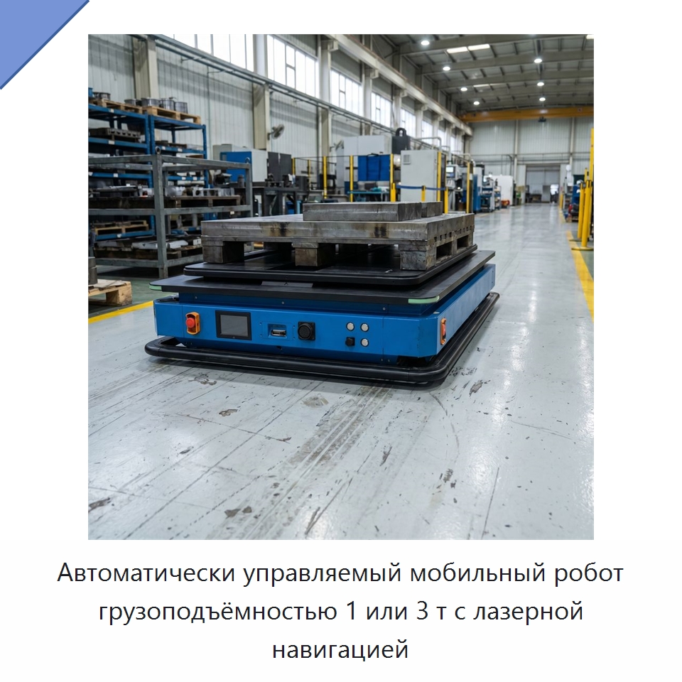 Автоматически управляемый мобильный робот грузоподъёмностью 1 или 3 т с лазерной навигацией — Вилочные погрузчики