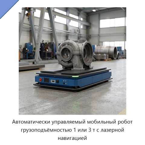 Автоматически управляемый мобильный робот грузоподъёмностью 1 или 3 т с лазерной навигацией