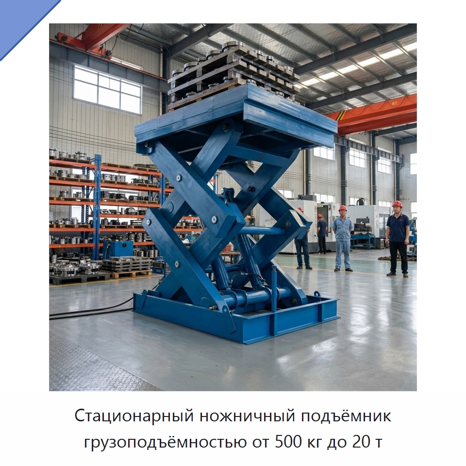 Стационарный ножничный подъёмник грузоподъёмностью от 500 кг до 20 т — Подъемные столы