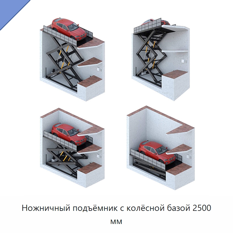 Ножничный подъёмник с колёсной базой 2500 мм — Подъемные столы