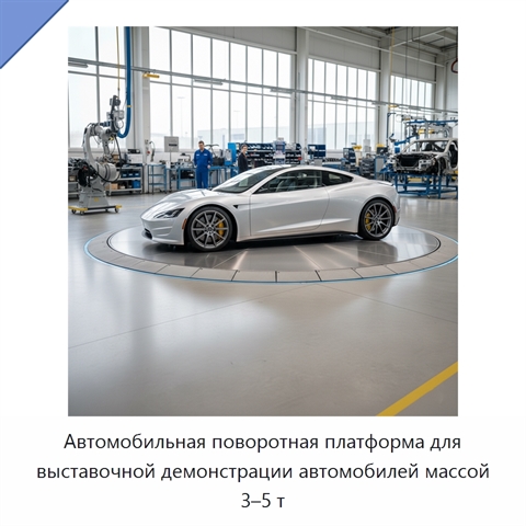 Автомобильная поворотная платформа для выставочной демонстрации автомобилей массой 3–5 т