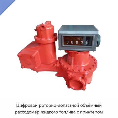 Цифровой роторно-лопастной объёмный расходомер жидкого топлива с принтером