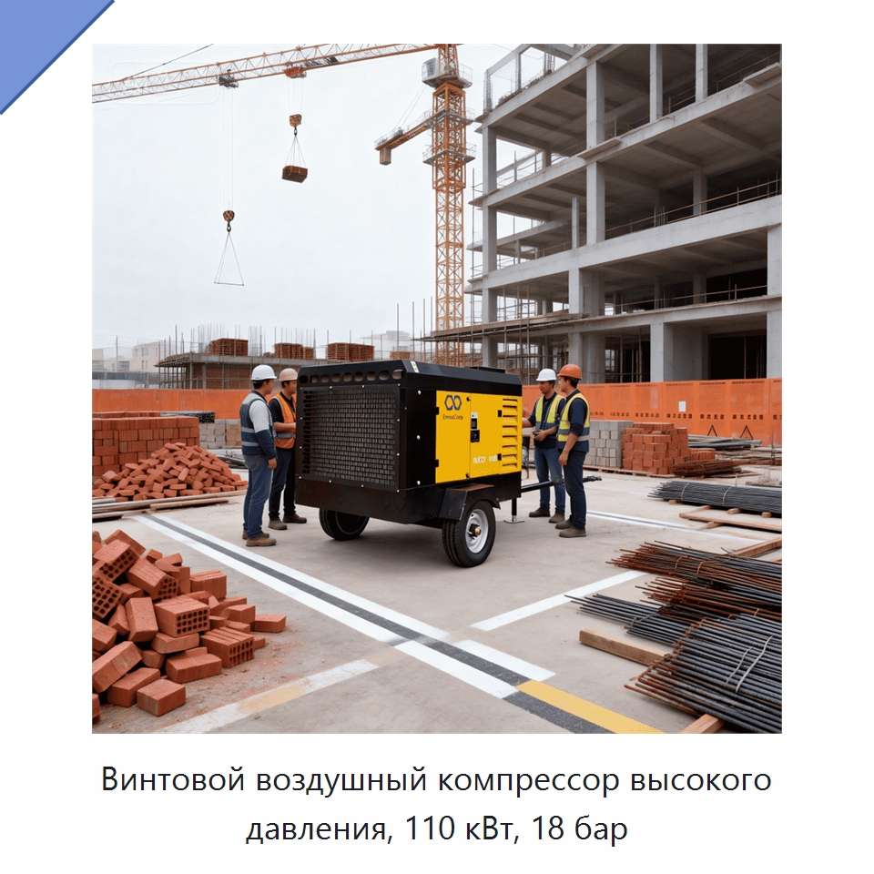 Винтовой воздушный компрессор высокого давления, 110 кВт, 18 бар — Промышленные компрессоры