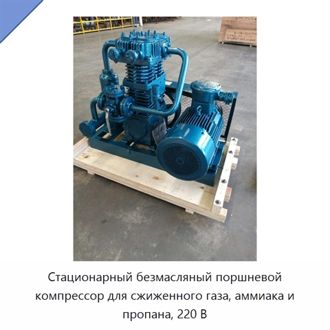 Стационарный безмасляный поршневой компрессор для сжиженного газа, аммиака и пропана, 220 В