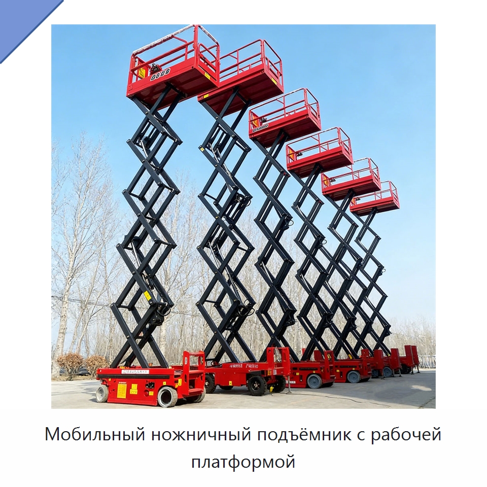 Мобильный ножничный подъёмник с рабочей платформой — Подъемные столы