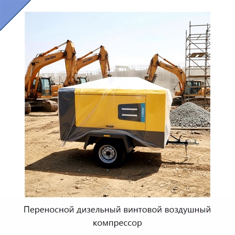Переносной дизельный винтовой воздушный компрессор