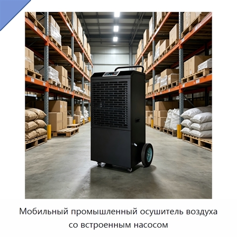 Мобильный промышленный осушитель воздуха со встроенным насосом