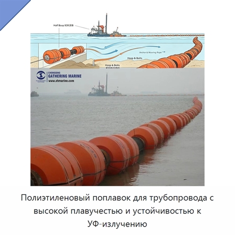 Полиэтиленовый поплавок для трубопровода с высокой плавучестью и устойчивостью к УФ-излучению