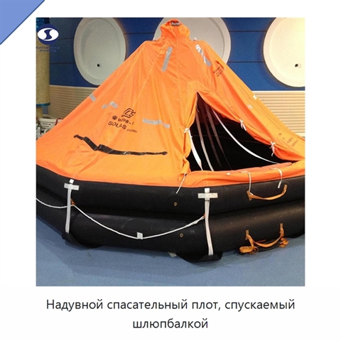 Надувной спасательный плот, спускаемый шлюпбалкой